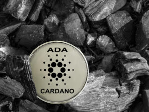 The Cryptocurrency Cardano Coin Lies On Coal. Mining And Energy