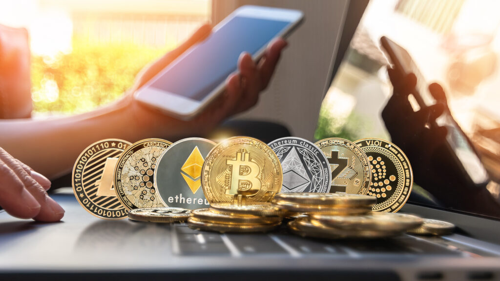 Bitcoin Btc Cryptocurrency Coin With Altcoin Digital Crypto Curr