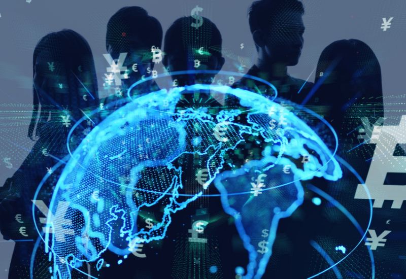 Global Network Cryptocurrency Concept