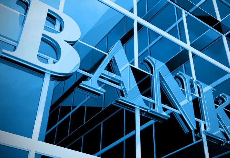 Banking Blue Building