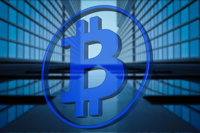 Blue Bitcoin Symbol
