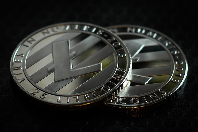 Crypto Coins on Black Background