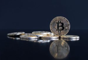 Bitcoins dark background