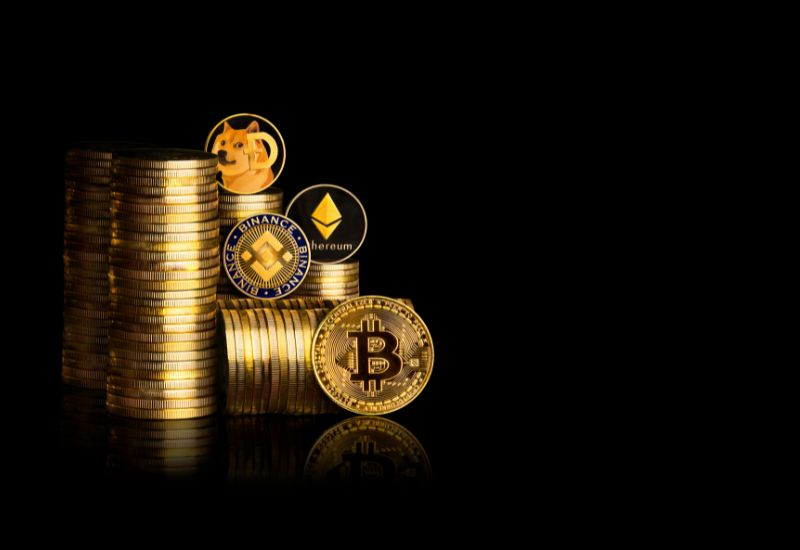 Piles of Crypto Coins