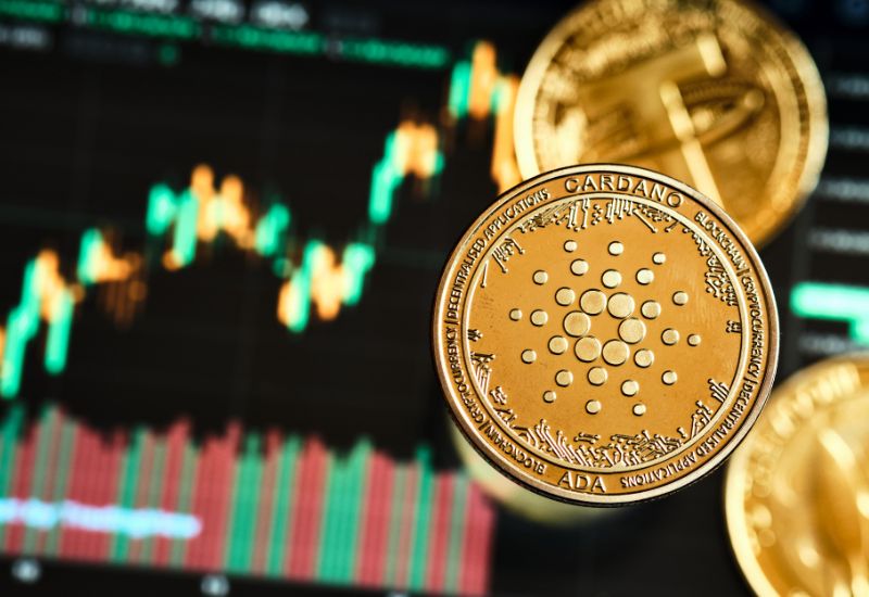 Crypto Coins and trading graphic