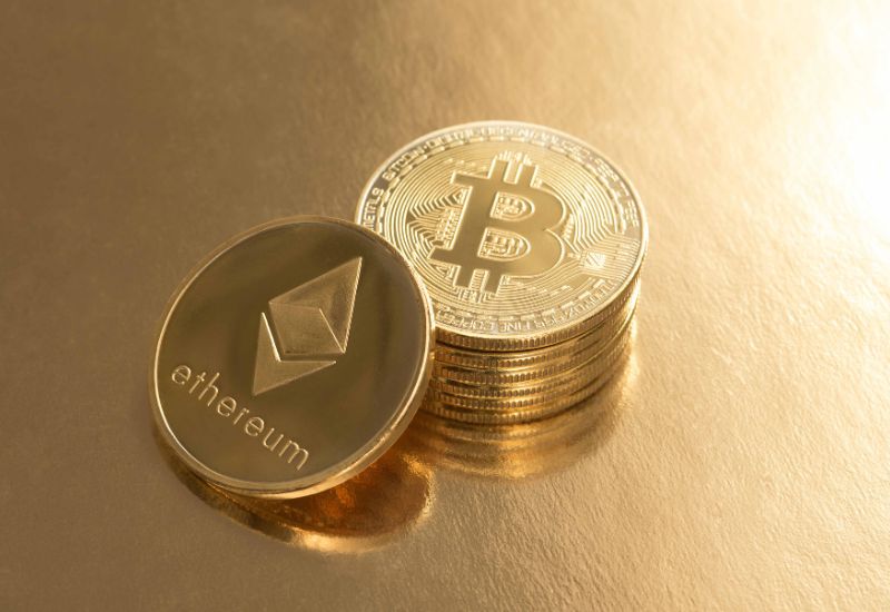 Bitcoin and Ethereum Coins