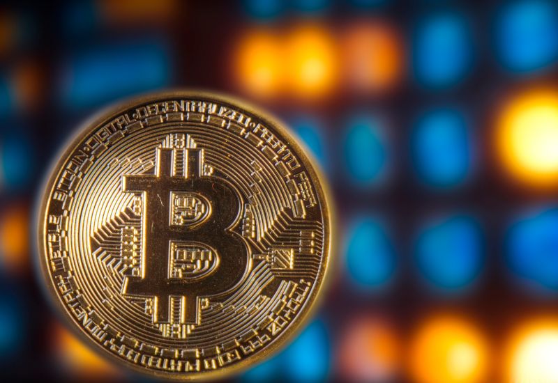 Brown Bitcoin Closeup