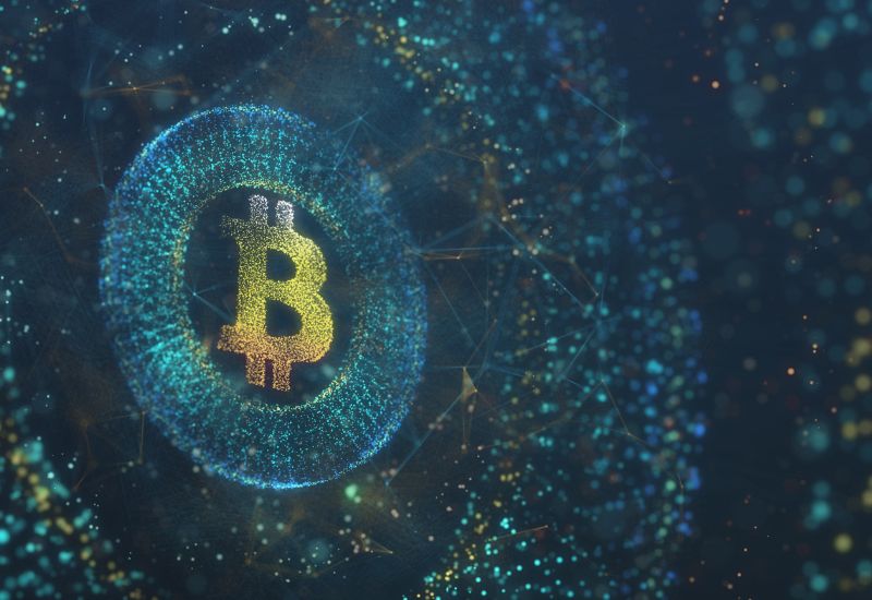 Crypto Concept with Bitcoin Symbol