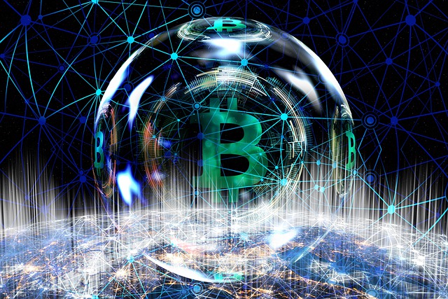 Bitcoin in a Bubble Crypto Concept