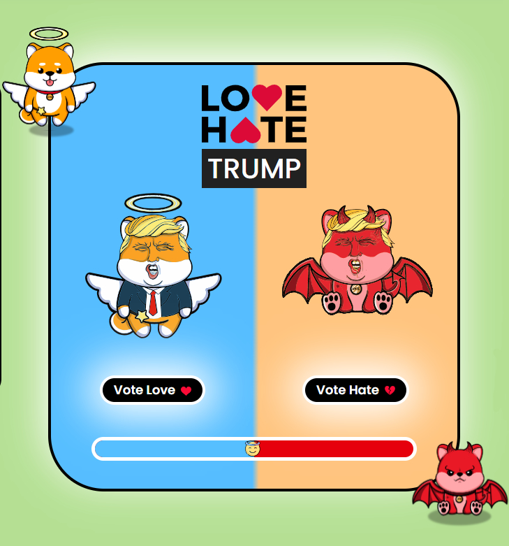 $LHINU Vote To Earn V2E $10,000 Contest: Love or Hate Trump?